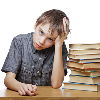 Frustrated child with learning difficulties
