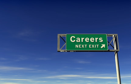 Exit sign to careers