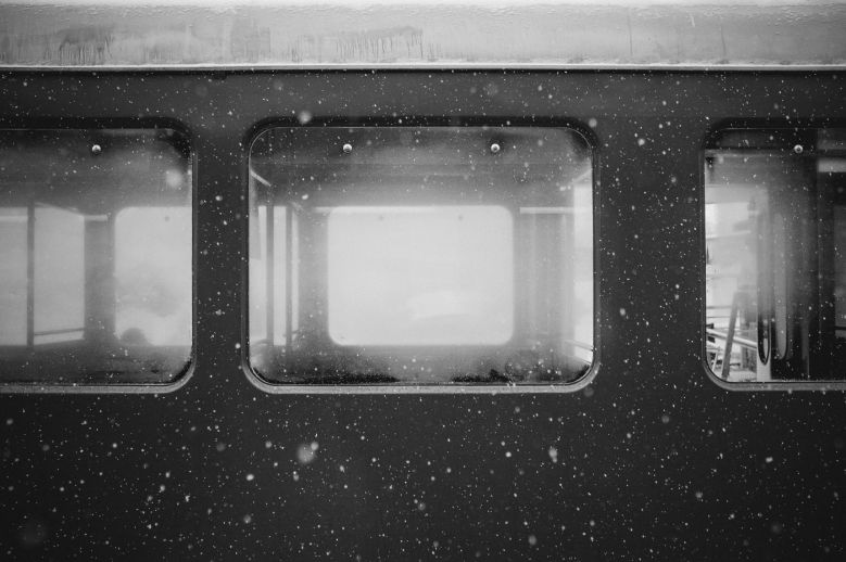 Train car in snow