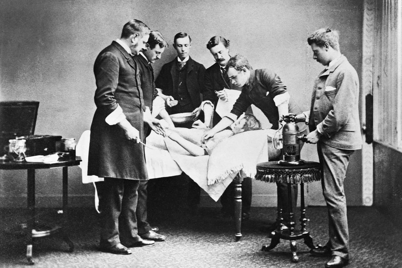 Mid-1800s surgery scene