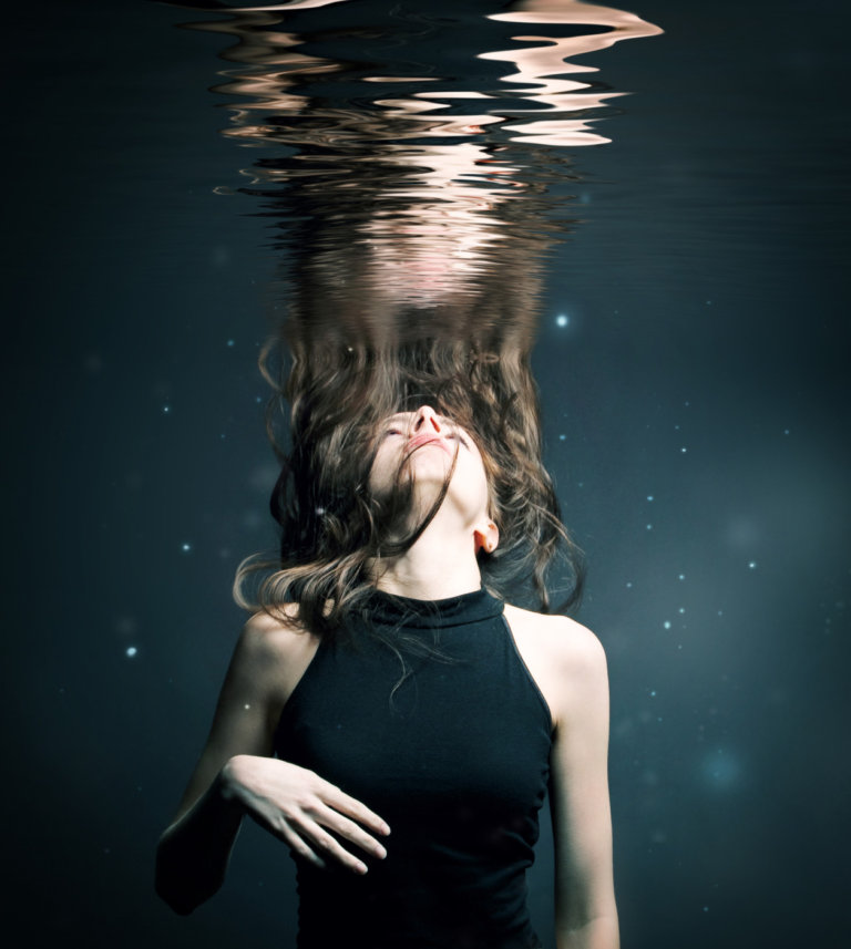 Emotional intelligence - girl under water