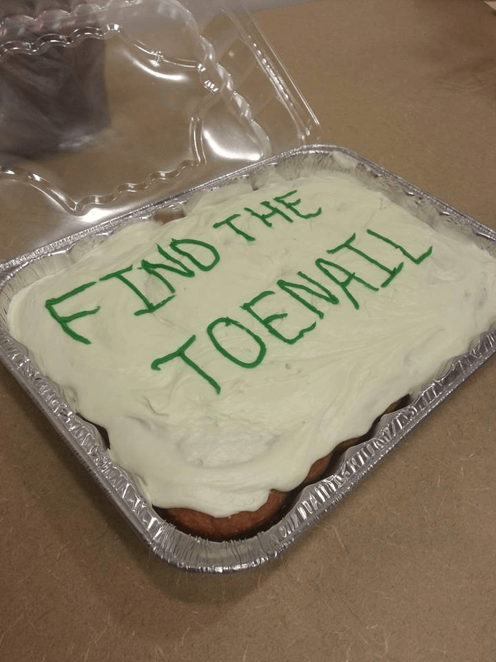 Toenail cake